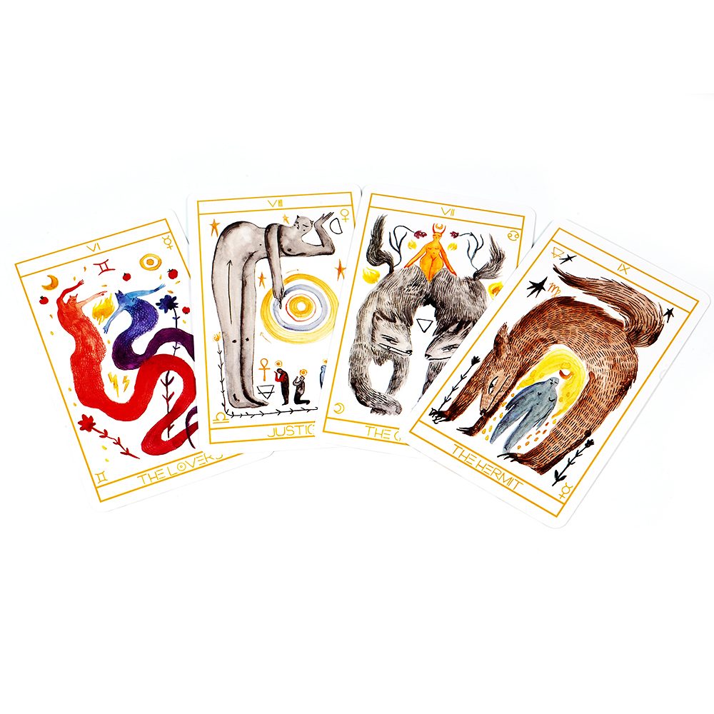 ไพ่ทาโรต์ลิลลิเฟอร์ 80 การ์ดประเพณีทําอาหารที่แม่นยําจิตวิญญาณ