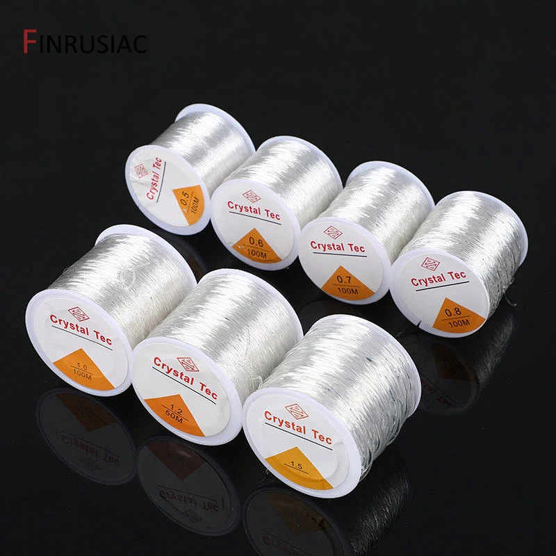 0.4-1.0mm cabo elástico corda de cristal transparente linha elástica para fazer jóias, diy pulseira colar frisado acessórios
