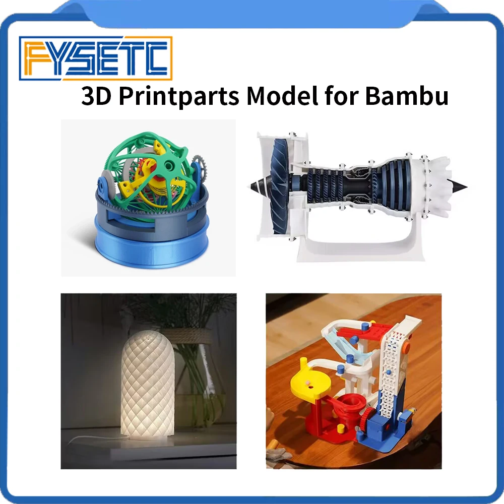 Para motor de aeronave de laboratório Bambu/luz LED/pista de mármore/turbillon de três eixos peças de impressão 3D modelo kit peças de impressora 3d