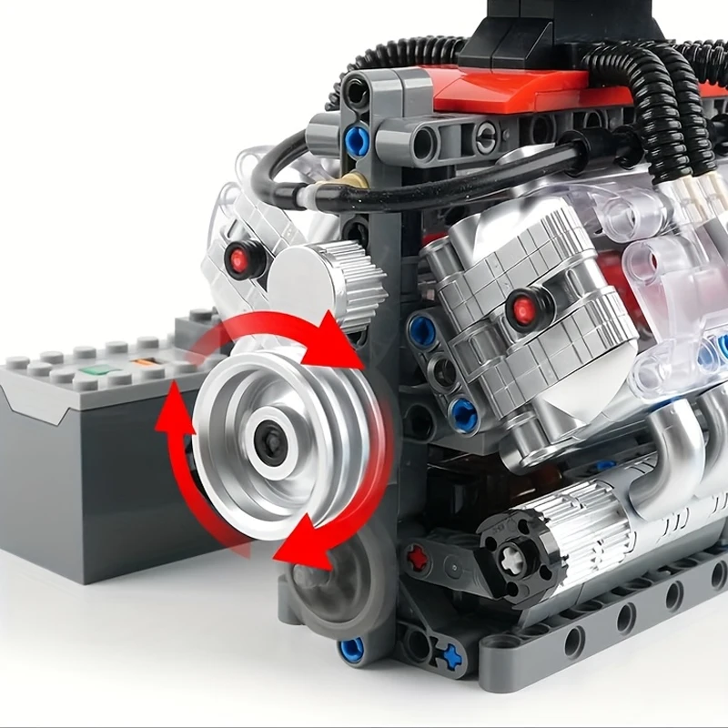 Mould King 10171 Technical Engine Toys The Motorized LSX454 V8 Engine Building Block Assembly Car Engine Brick Set Kids Gift