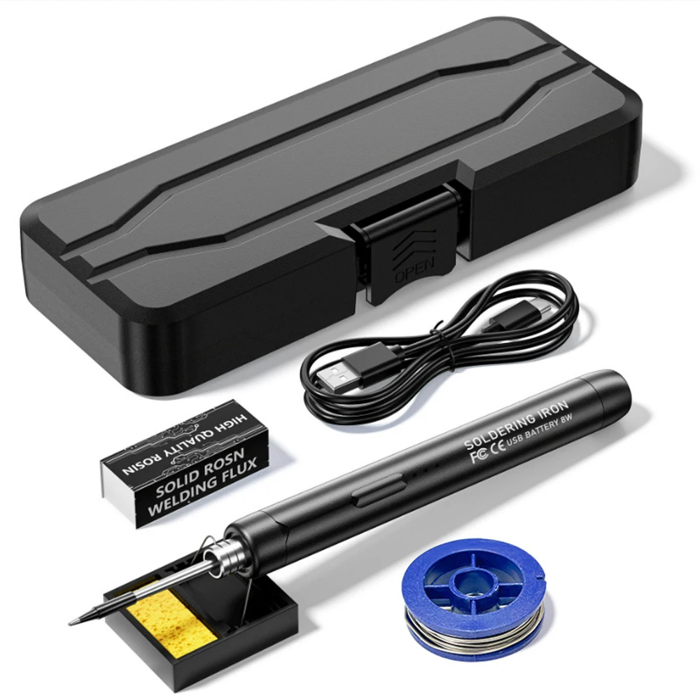Электрический паяльник с беспроводной зарядкой, USB 5 В, 8 Вт, быстрая зарядка литиевой батареи, портативный ремонт, сварочные инструменты