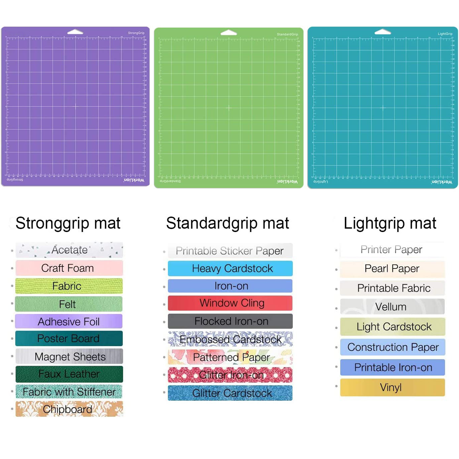 12x12inch Variety Cutting Mats for Cricut Explore Air 2/Air/One/Maker Sticky Cutting Mats Replacement Accessories