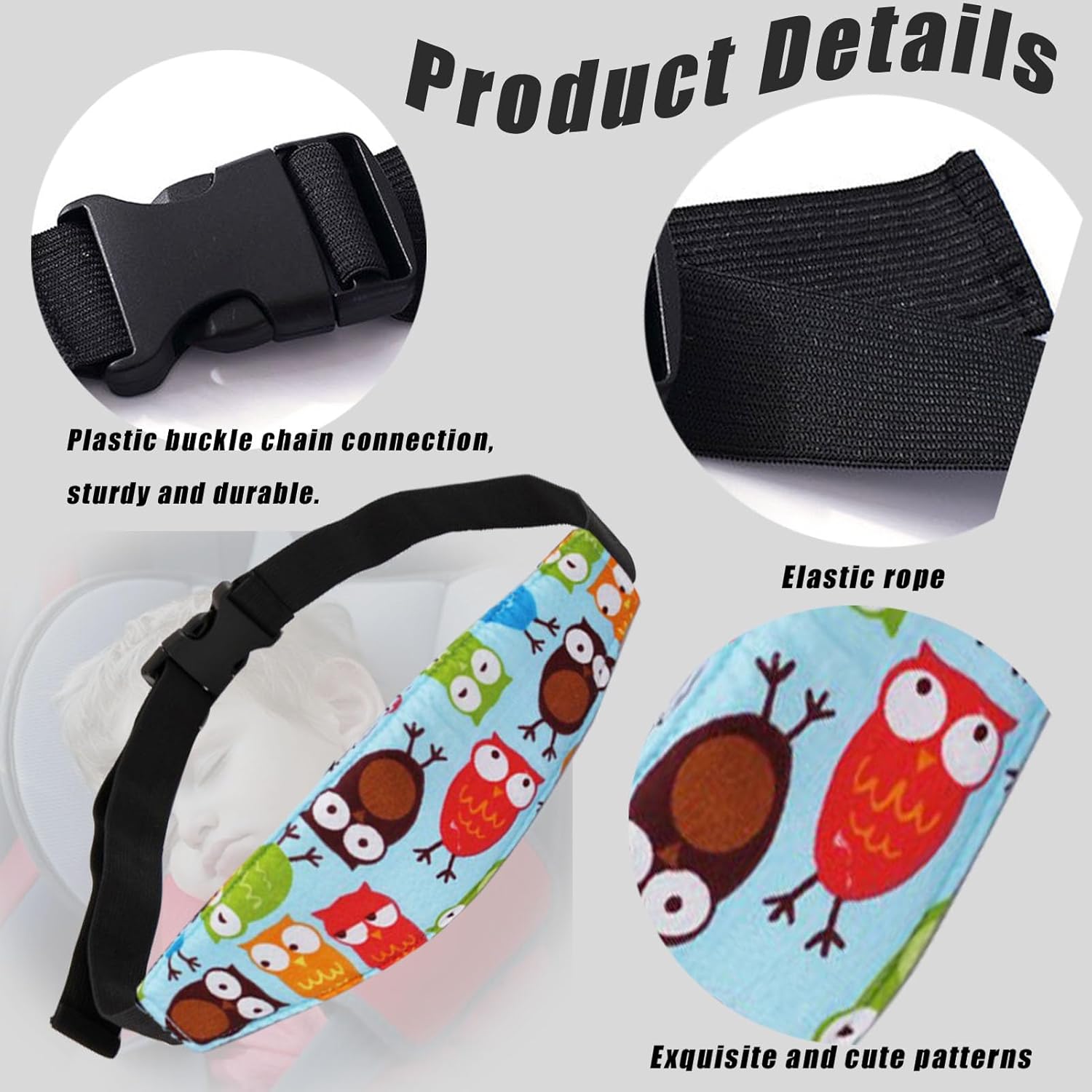 Baby Head Fixation Belt Car Seat Head Support Pushcart Fixation Belt Adjustable Sleep Positioner Baby Safety Pillow