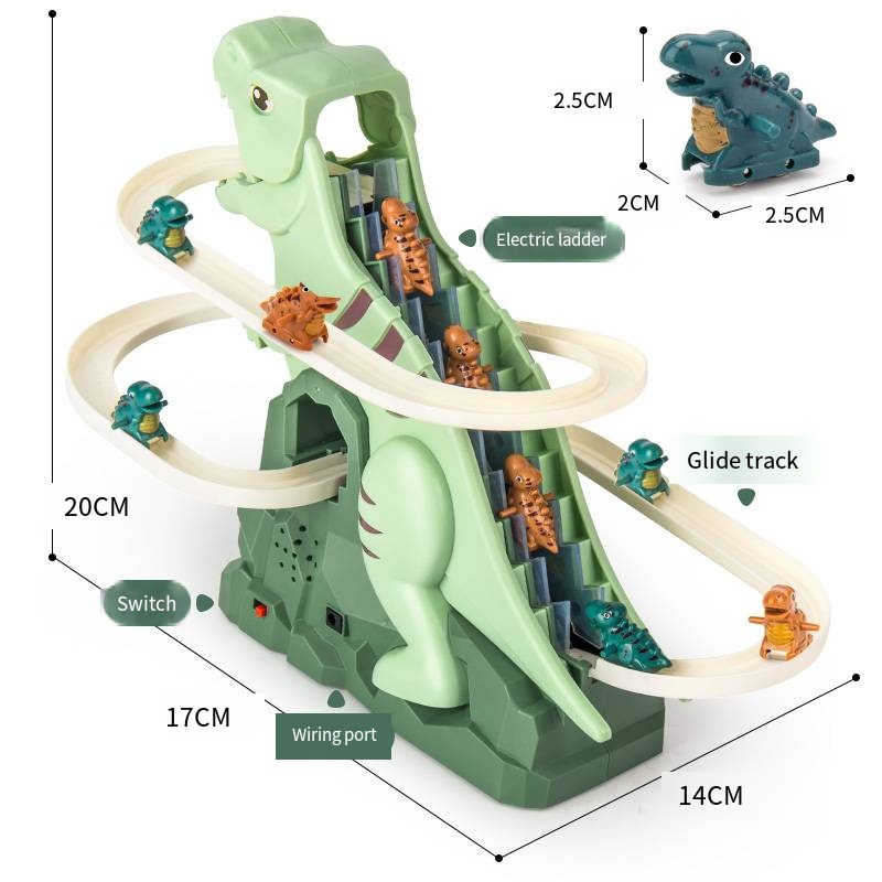 Dinosaur assembly puzzle fun electric slide track toy car birthday gift