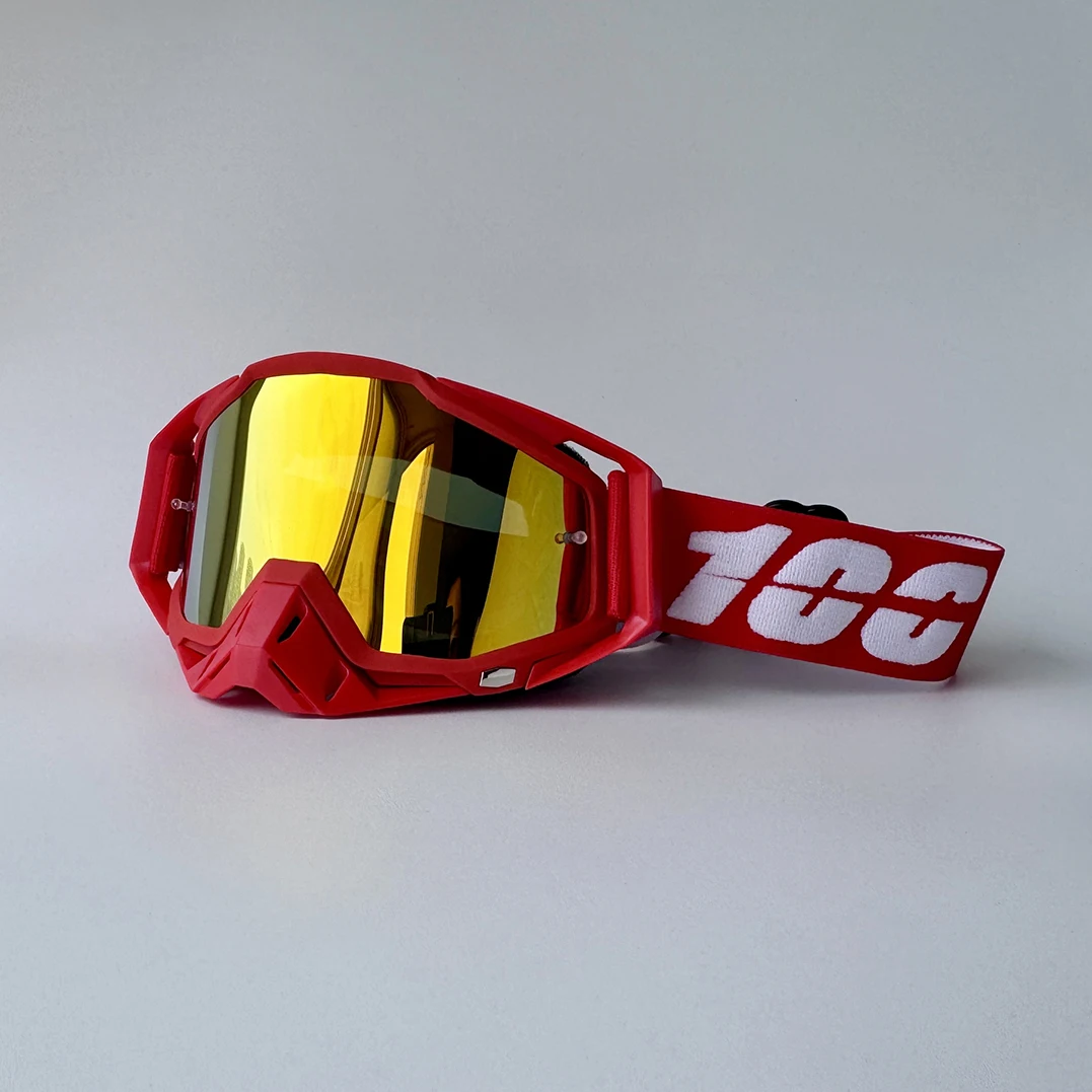 100 gogle motocrossowe HD Lens motocyklowe okulary przeciwmgielne sportowe wiatroszczelne chroń jazdę mężczyźni kobiety Moto MX MTB okulary przeciwsłoneczne