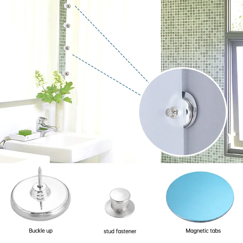 4/8Pairs Curtain Magnetic Button Detachable Curtain Fix Fastener Clip Prevent Light Adjustment Window Screen Close Magnet Buckle
