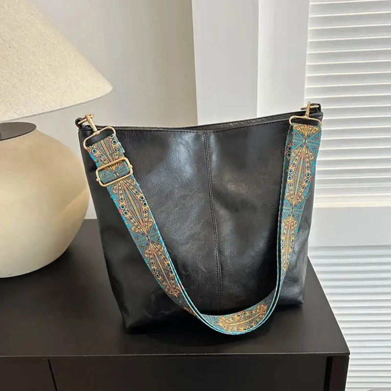 Borse tote vintage di fascia alta da donna e da uomo di nuovo stile con grande capacità e tracolla singola.
