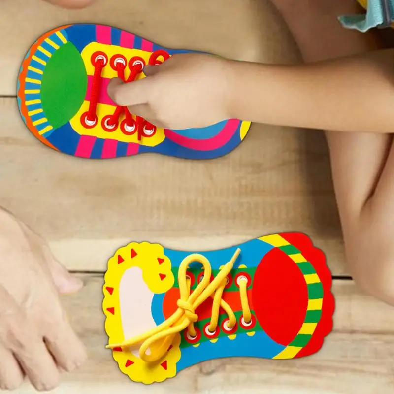 Tying Shoelaces Practice toys for child Learn To Tie Shoelaces Fine Motor Toy Learn To Tie Shoe For Kid Shoelace Threading Teach
