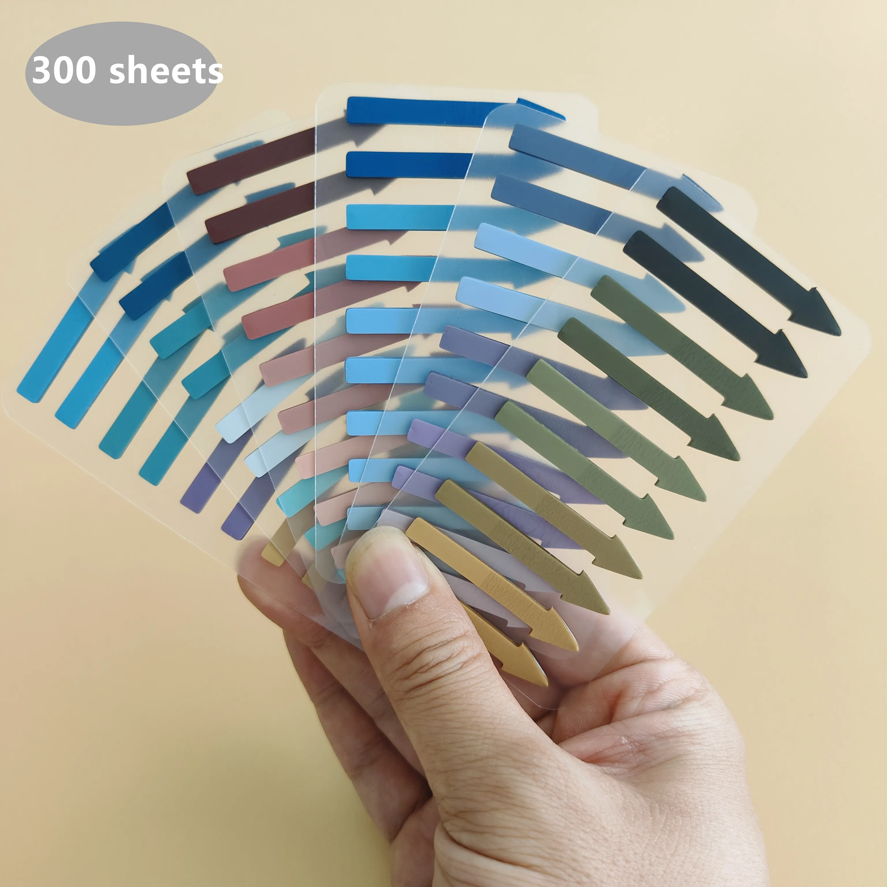 300 Sheets Transparent Fluorescent Index Tabs PET Arrow Flags Sticky Note for Page Marker Planner Stickers Office School