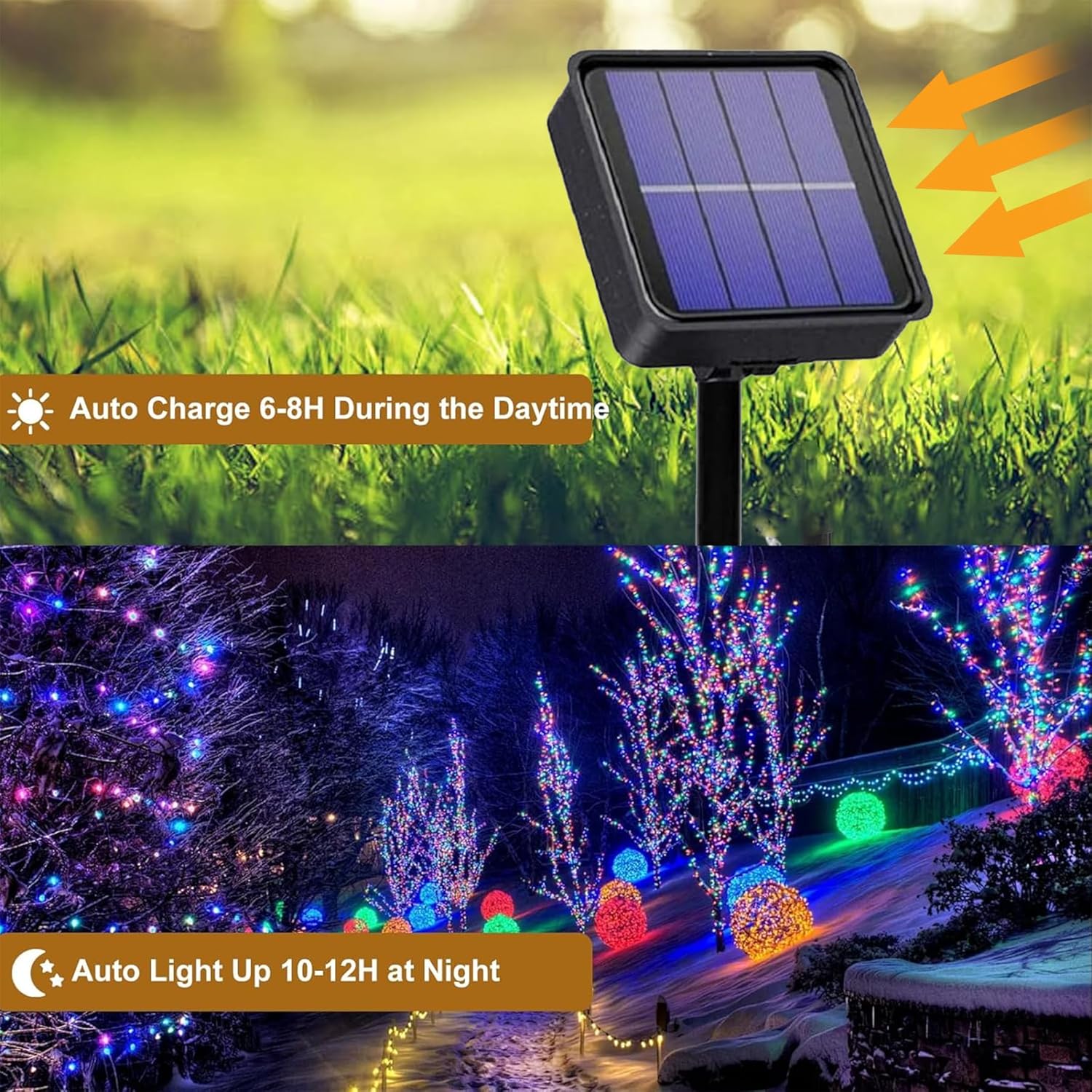 Solar Fairy Lights Outdoor Waterproof Solar String Lights 8 Modes Christmas Copper Wire Lights for Patio Decoration Fairy Lights