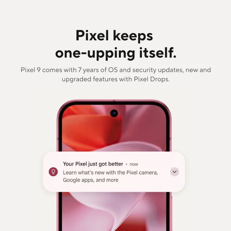 Google Pixel 9 5G Smartphone Google Tensor G4 6,3'' 120 Hz OLED-Bildschirmanzeige 50 MP Kamera 4700 mAh Akku Android 14 NFC