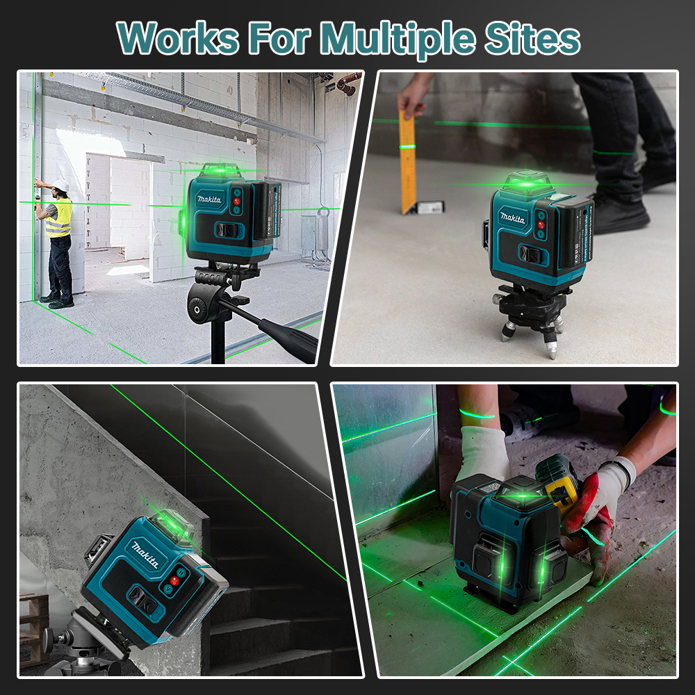 Makita High-Precision 16-Line Laser Level Green Light Laser 360° Remote Control High-Precision Wall-Mounted Portable Tools