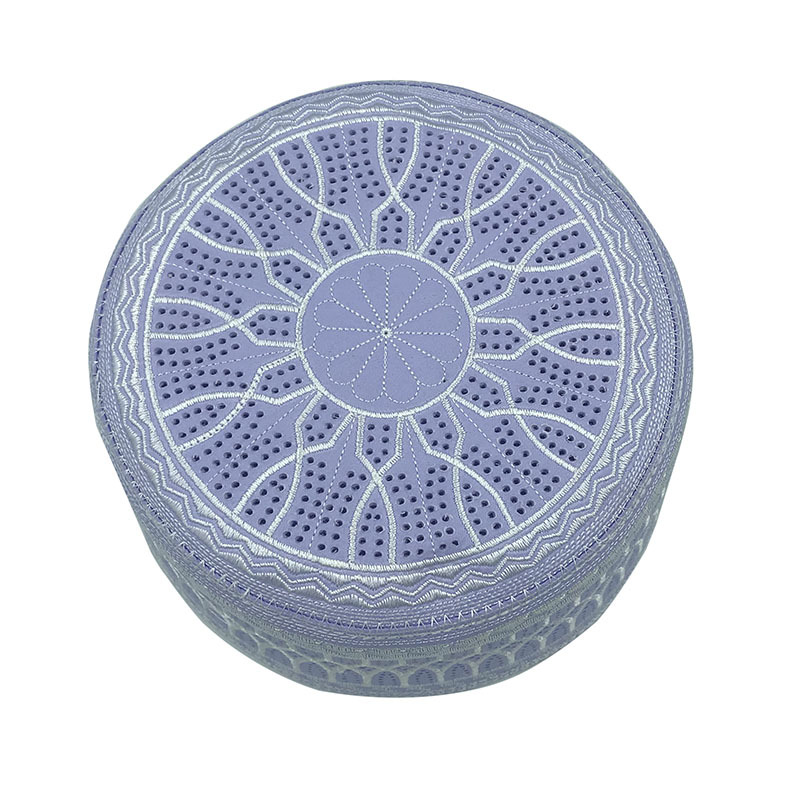 メンズイスラム教徒ヒジャーズハット、arabic qamis、アーチパターン刺繍、フラットトップ、メッシュキャップ、男性用イスラム教徒キャップ、2022