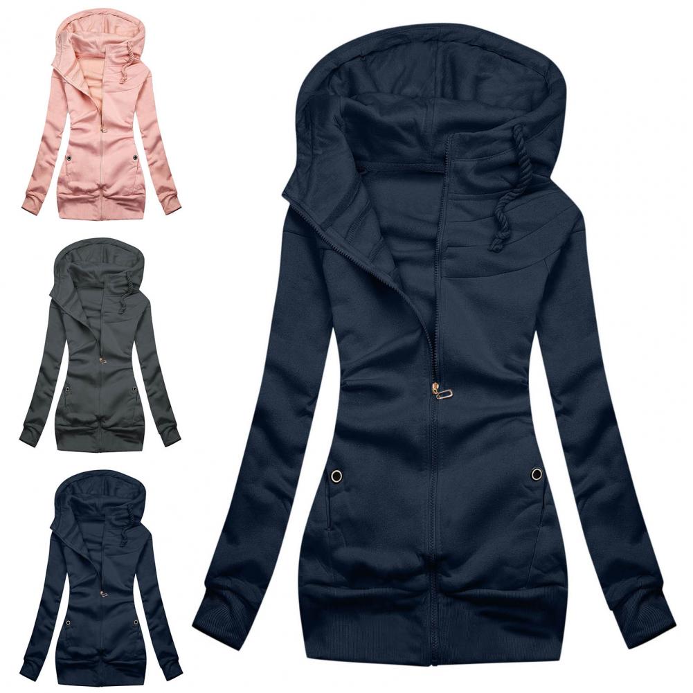Sudaderas con capucha de gran tamaño para mujer, jerséis con capucha, sudadera de retales para mujer, Sudadera con capucha cálida de otoño, Tops con cremallera, S-3XL