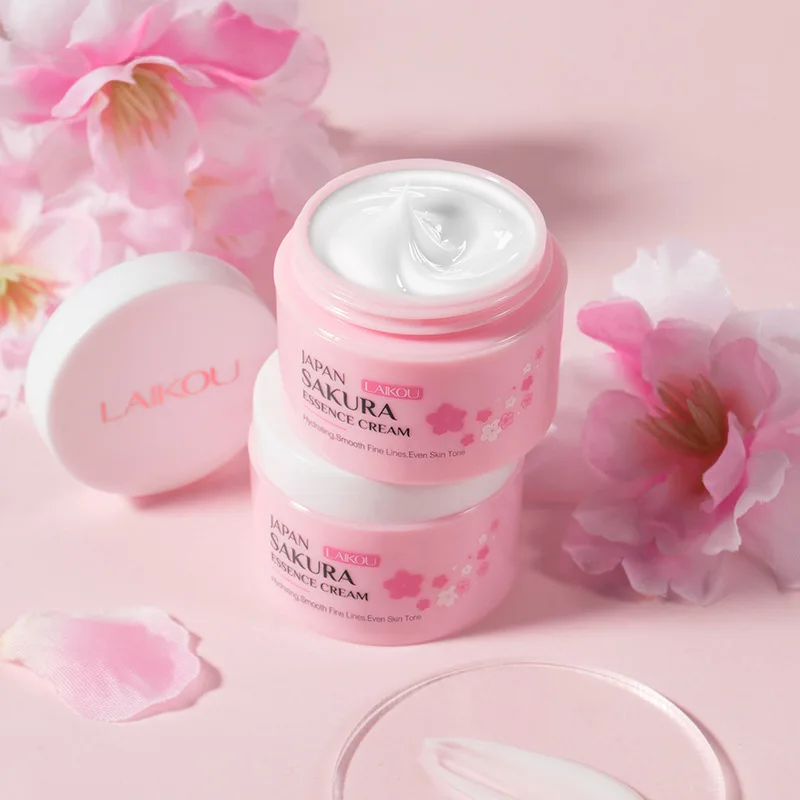 LAIKOU Japan Sakura Essence Cream Cherry Blossom Facial Cream Moisturizing Improving Dryness & Roughness Face Skin Care