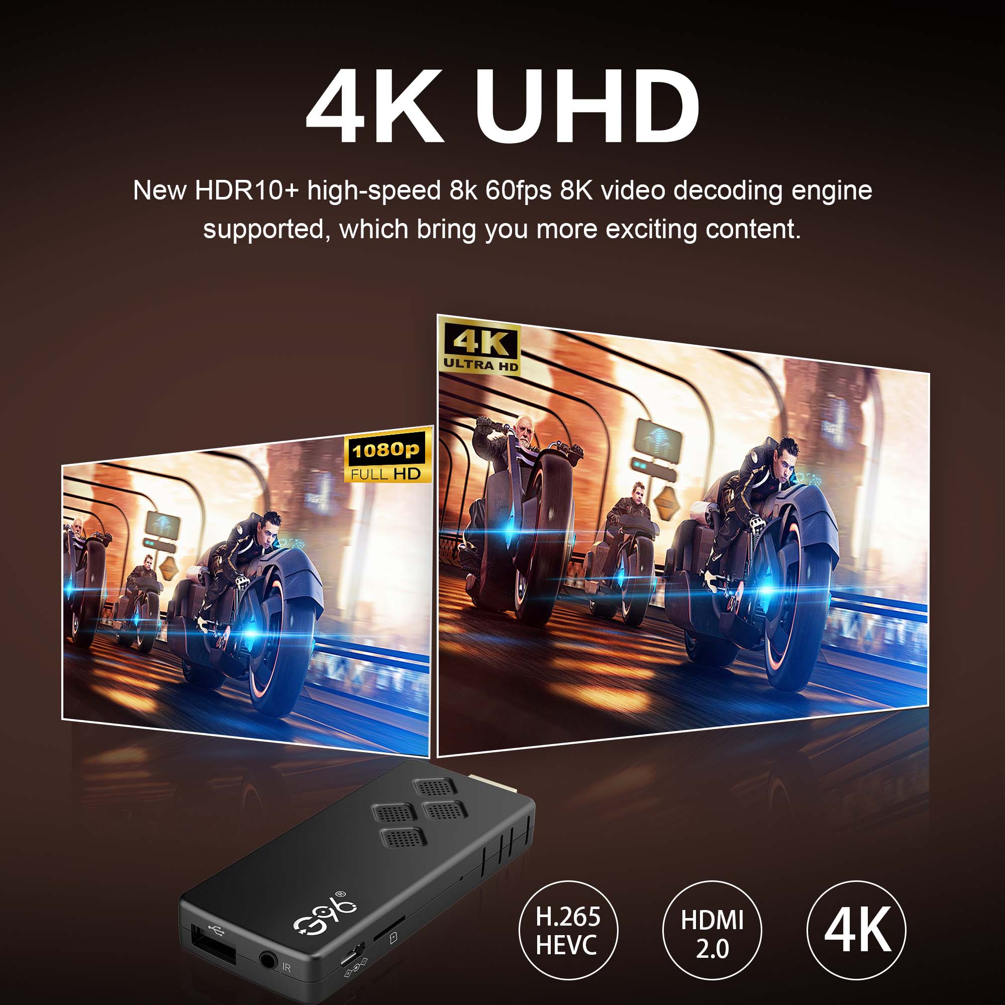 HOT Smart Android TV Stick Global Media Player 2.4G/5G Dual WiFi Youtube AllwinnerH313 Quad Core HDR10 Streaming Media PlayerQ2