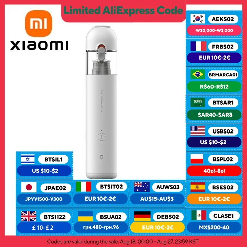 XIAOMI MIJIA-aspiradora portátil de mano para el hogar, aspiradora inalámbrica para máquina de limpieza de coche, succión ciclónica de 13000PA