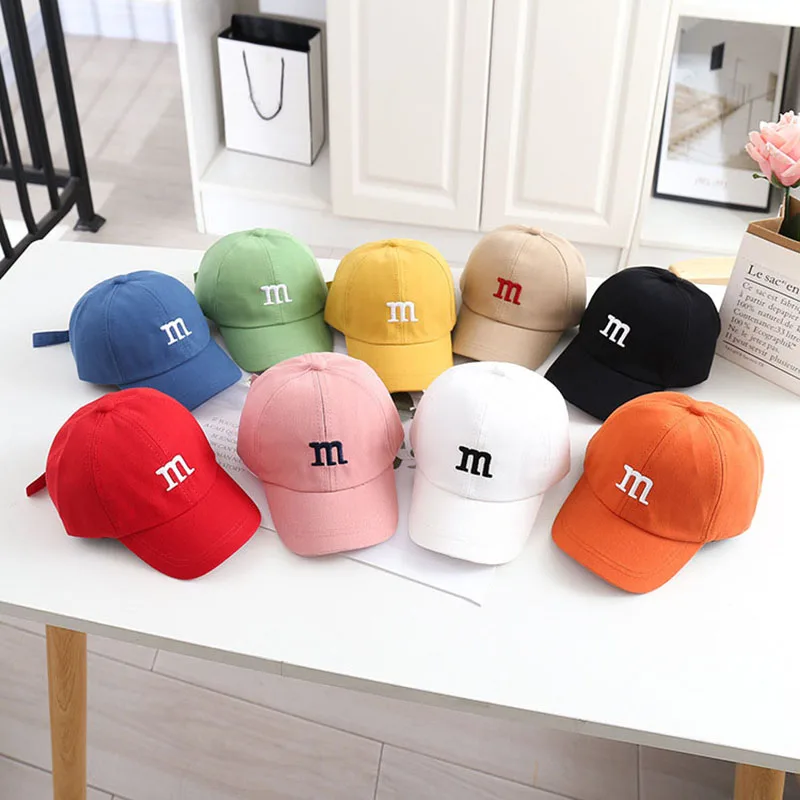 Cappello estivo per bambini Berretto da baseball per bambini Cappelli per ragazzi per ragazze Cappello estivo per bambini Cappello da sole Hip Hop ricamato Lettera M Caps 0-4 anni