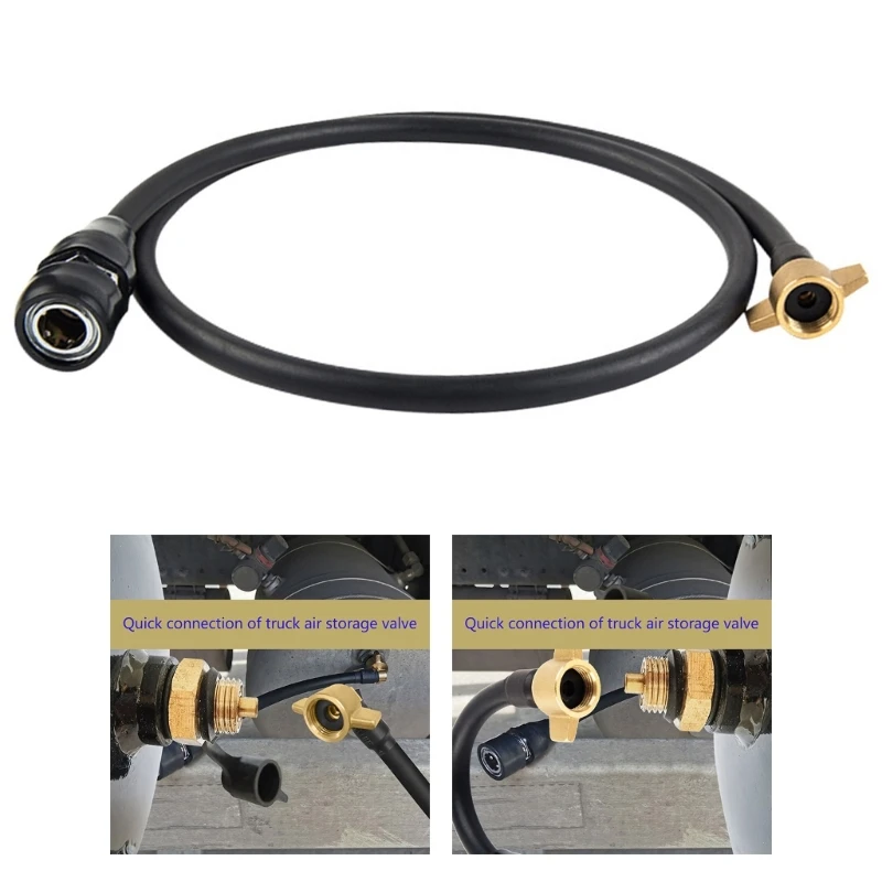 Conector de entrada de aire para tanque de aire de camión de alta resistencia, tubo de conexión de goma resistente a alta presión para remolque de tanque de almacenamiento de Gas