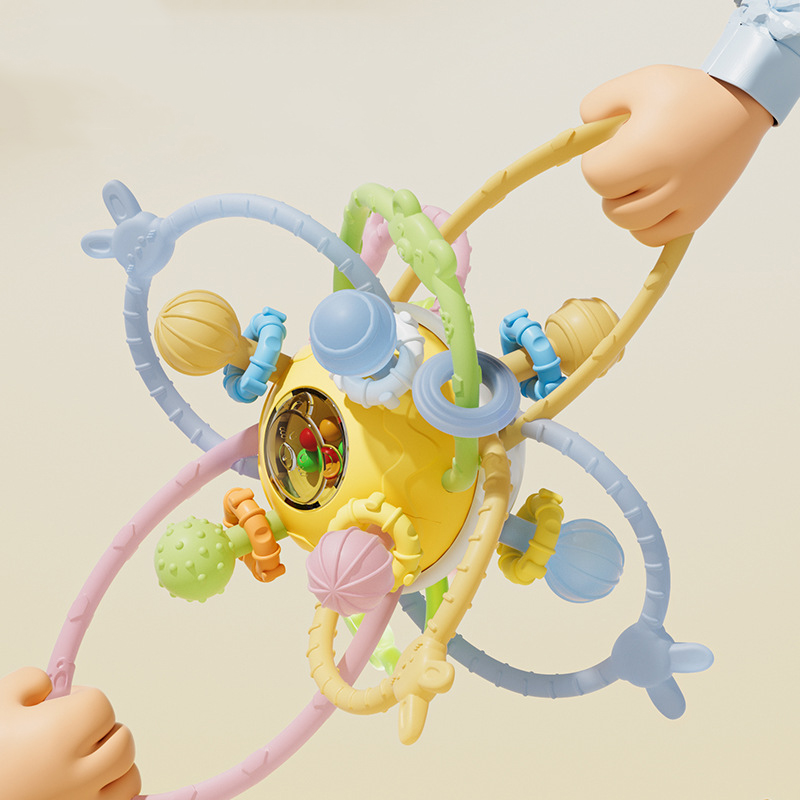 Hochet en Silicone pour Bébé de 0 à 12 Mois, Développement Sensoriel, Balle à Saisir à la Main, Jouets Doux pour Bébés