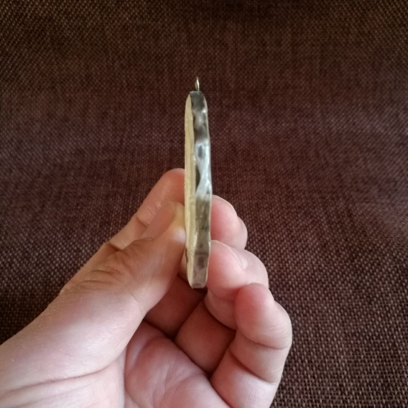 Coleção antiga folclórica refluxo antigo prata incrustada xinjiang branco jade oco marca ganha sucesso instantâneo pingente marca