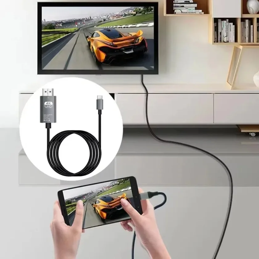 Xikcu usb c para hdmi-adaptador compatível 4k 60hz tipo c cabo conversor hdtv para iphone tv conversor macbook ar ipad portátil