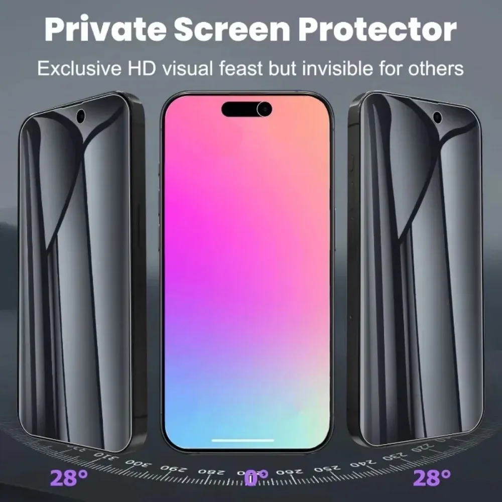 3 uds Protector de pantalla de hidrogel antiespía para iPhone 16 15 14 13 12 11 Pro Max 12 13 Mini X XR XS Max 7 8 cubierta completa HD privacidad