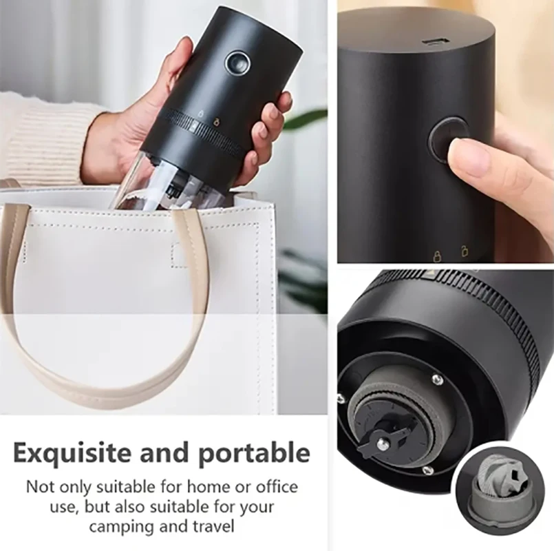 เครื่องบดกาแฟเสี้ยนแบบชาร์จ USB - พกพาสะดวกที่สมบูรณ์แบบด้วยการตั้งค่าที่ปรับได้และบํารุงรักษาง่ายสําหรับคนรักกาแฟ