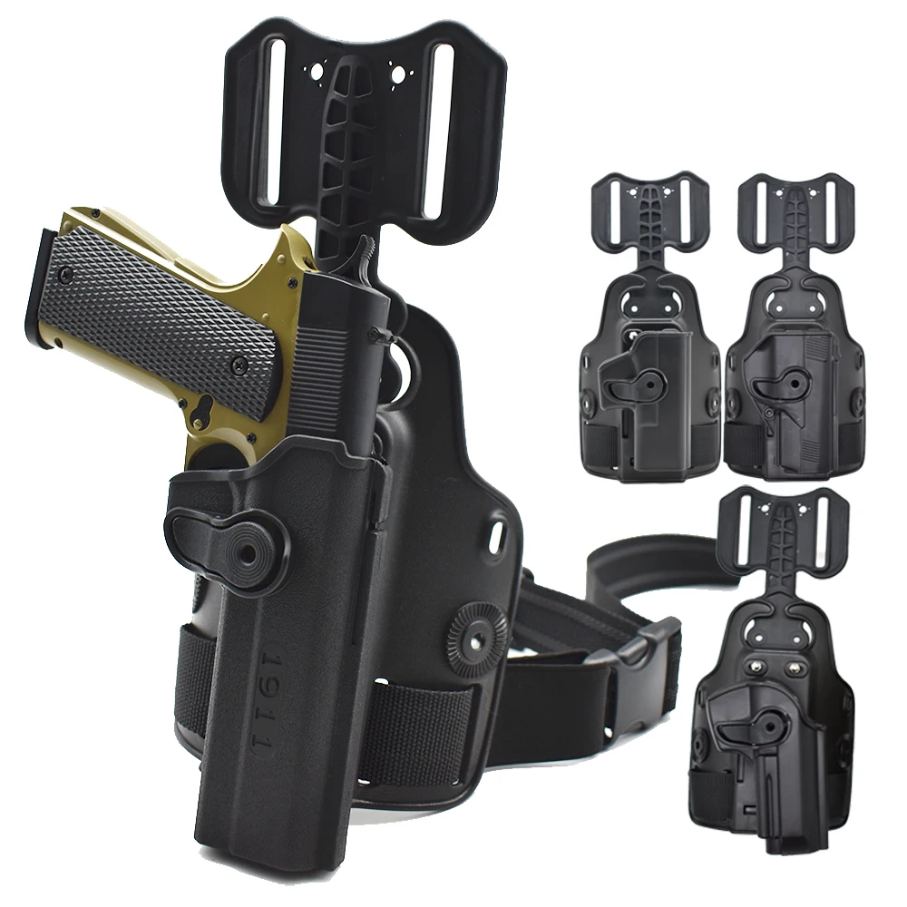 Funda táctica para pierna y muslo para exteriores, accesorio de caza Glock 17 Beretta M9 Colt 1911 Beretta PX4 Strom