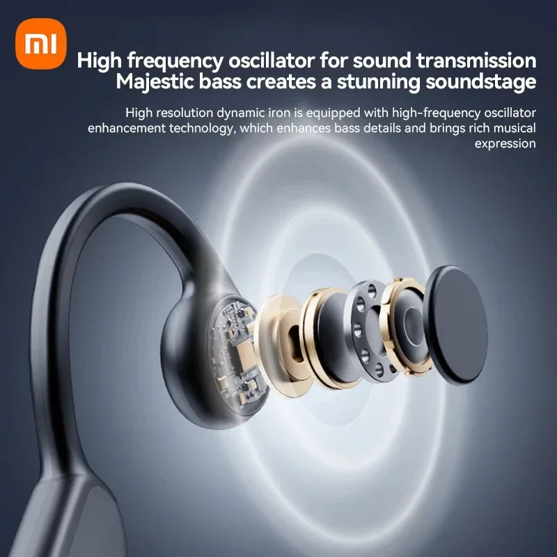 Xiaomi-auriculares inalámbricos de conducción ósea para deporte y natación, cascos compatibles con Bluetooth, manos libres con micrófono para deportes X7