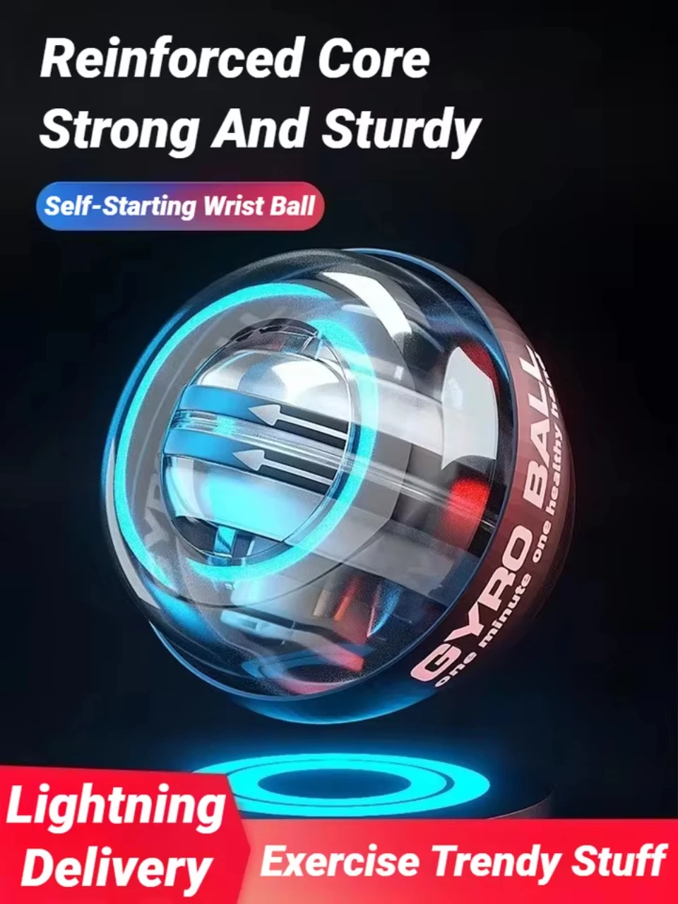 Gyroball Powerball Esercitatore per avambraccio Attrezzatura per il fitness muscolare Giroscopio Power Ball Giroscopio Polso Booster Trainer Esercizio manuale
