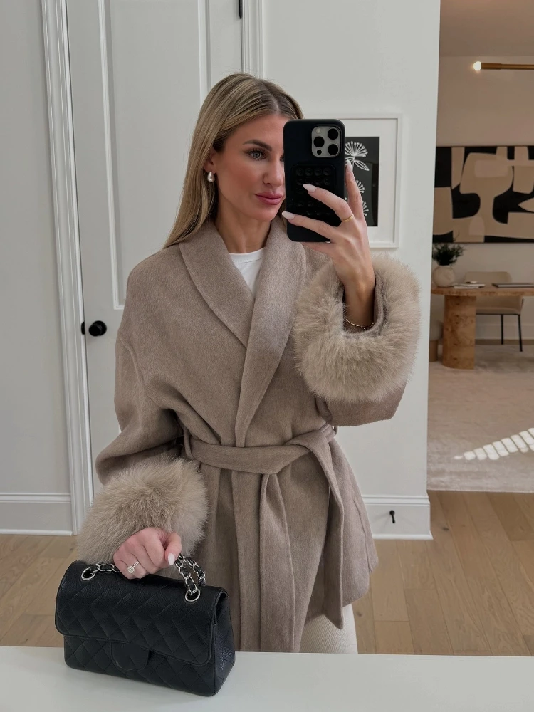 Elegante weiße Revers Flip Taschen Blazer Jacken für Frauen Mode Taille Up Langarm abgeschnitten Mäntel 2024 neue Dame Pendeln Mantel