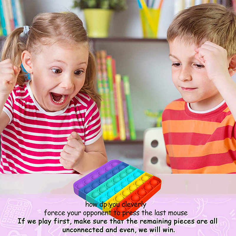 Push Pop Bubble Fidget Sensory ของเล่นความเครียดบรรเทาของเล่นสําหรับเด็กผู้ใหญ่ Rainbow Anti-ความวิตกกังวลเครื่องมือสํานักงานความเครียดบรรเทาของเล่น