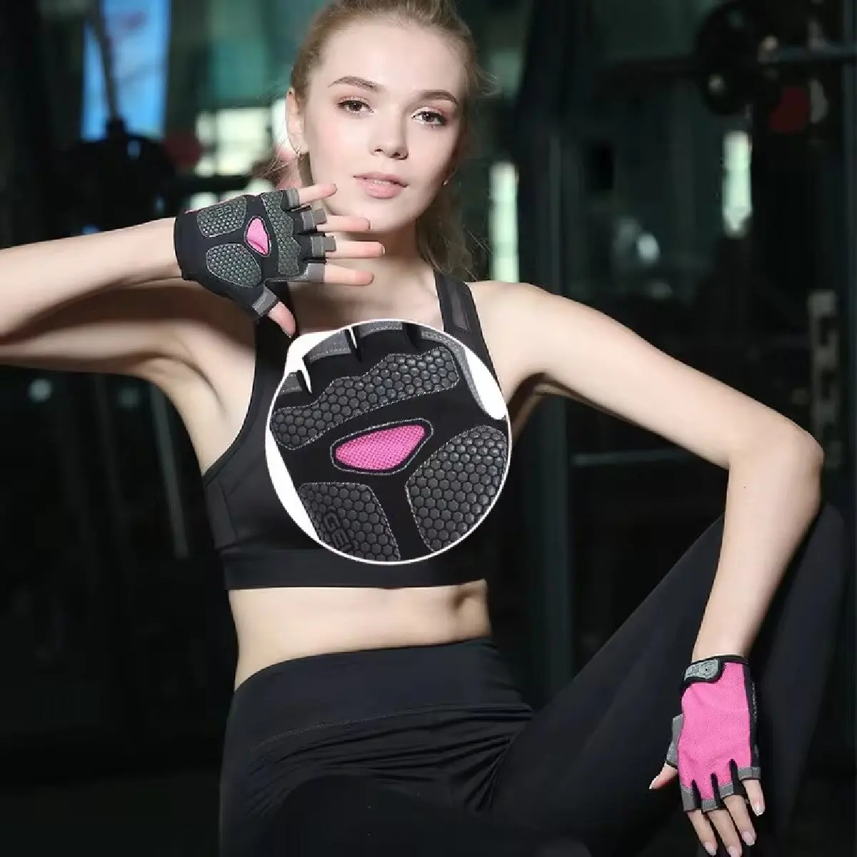 Profissional ginásio de fitness respirável anti-deslizamento mulheres homens meio dedo verão pesca ciclismo luvas sem dedos feminino bicicleta