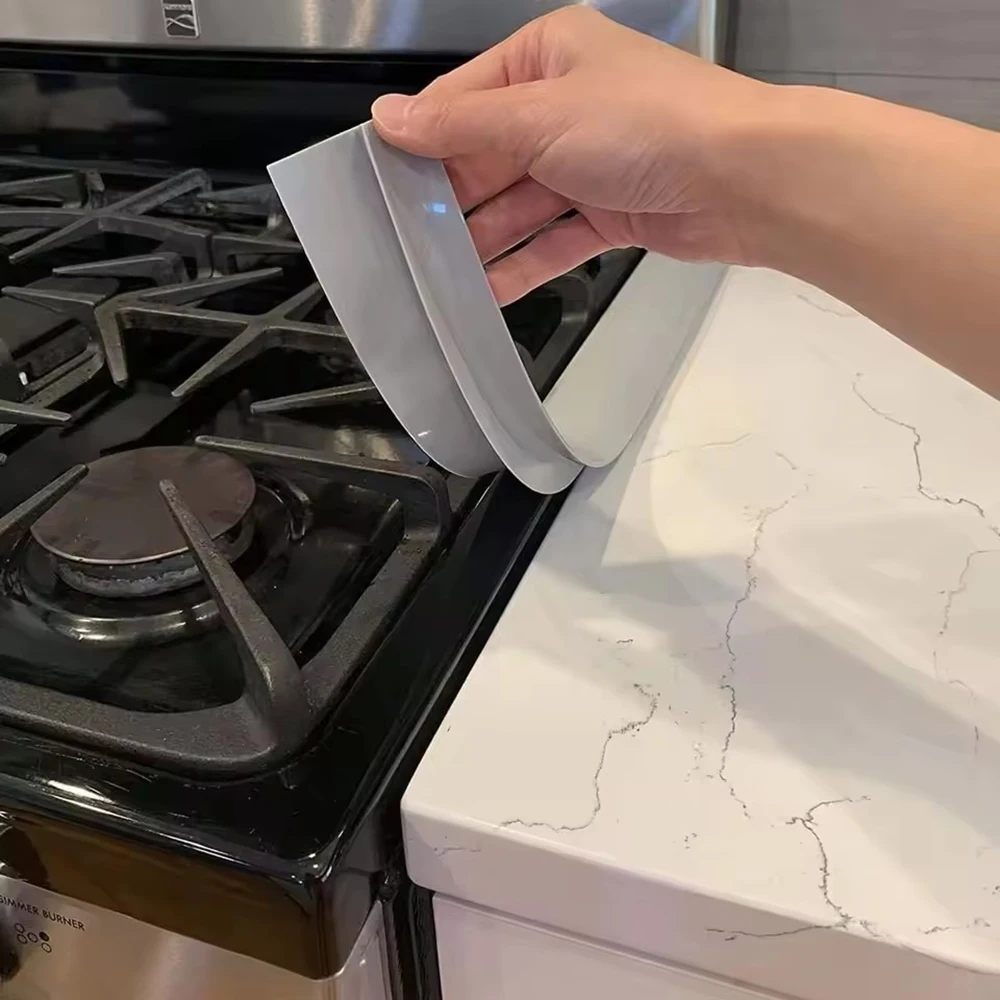 Tira de silicona para huecos, tira de sellado para estufa de Gas de cocina, tira antiaceite y antimanchas, tira de inserción de silicona, accesorios de cocina