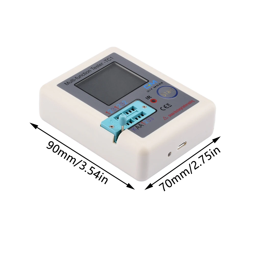 LCR TC1 1,8 pulgadas TFT LCD pantalla multímetro transistor probador diodo triodo condensador resistor medidor de prueba