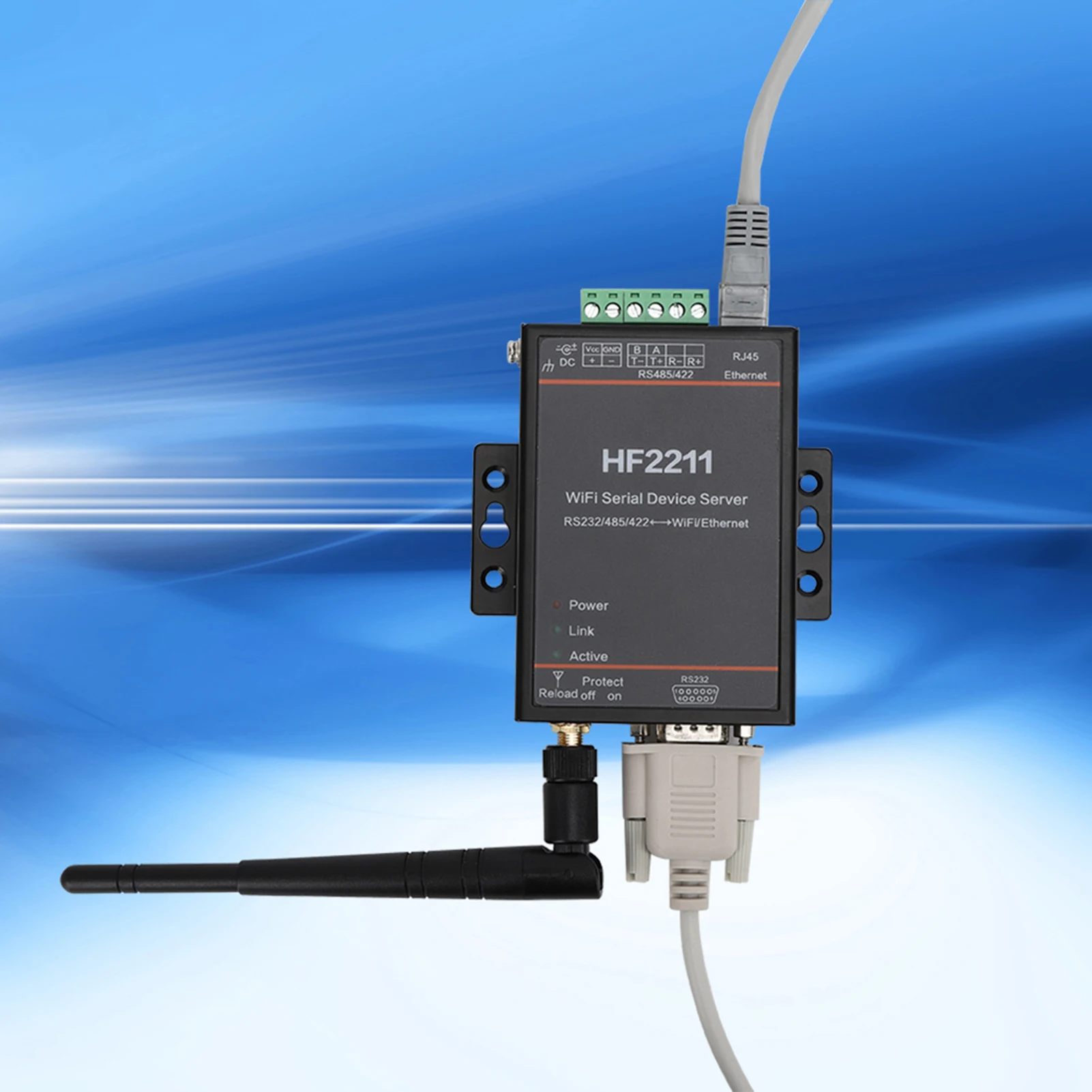 HF2211 Serieller Server RS232/485/422 zu WIFI & Ethernet DTU Netzwerkkommunikation 5-36 VDC HF2211 Ethernet-Konvertermodul