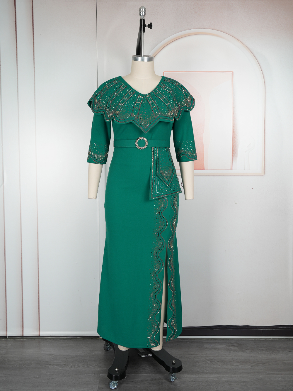 Plus Size Afrikaanse Feestjurken voor Vrouwen Dashiki Diamond Bodycon Slit Lange Jurk Elegante Turkije Moslim Bruiloft Avondjurk