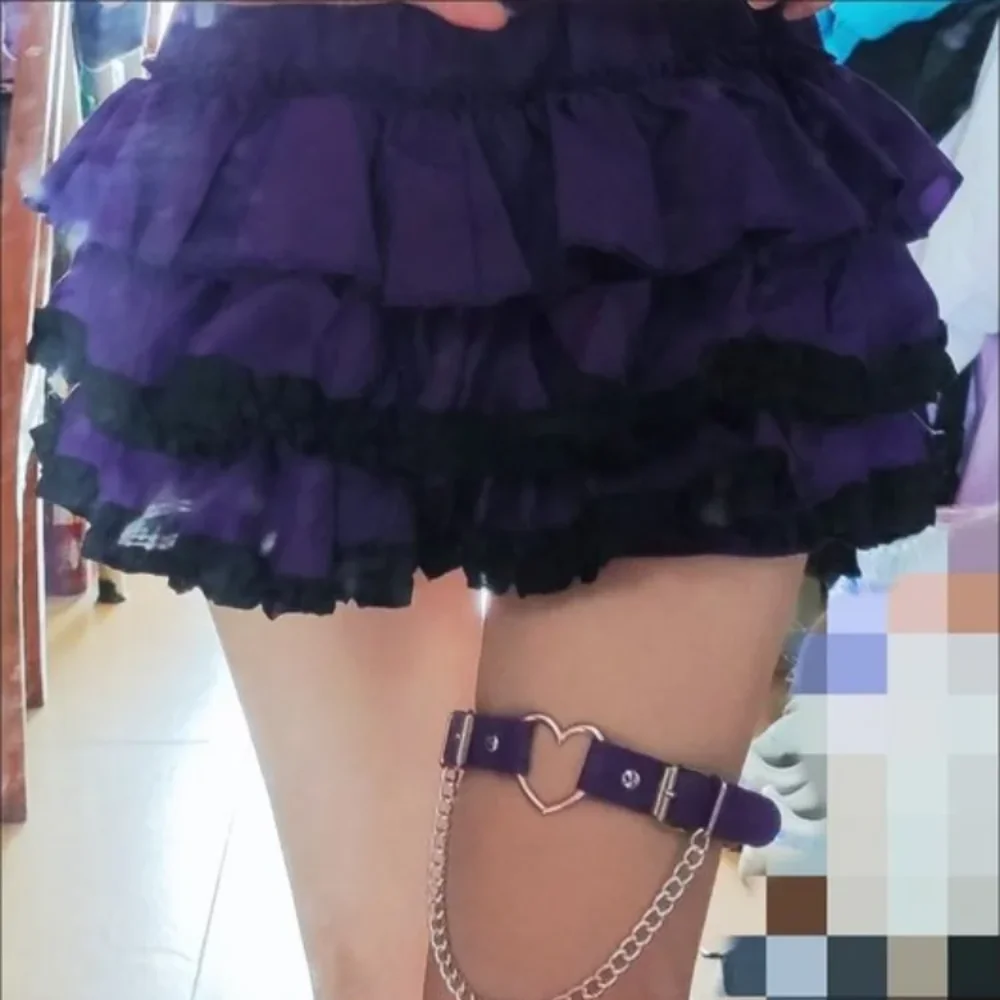 Y2K สาวเผ็ดวัฒนธรรมย่อยสาวพังก์ป้องกันการสัมผัสกระโปรงครึ่งความยาวสไตล์ฮาราจูกุแนวโน้มฟักทองกระโปรงสั้นกระโปรงพัฟเค้ก