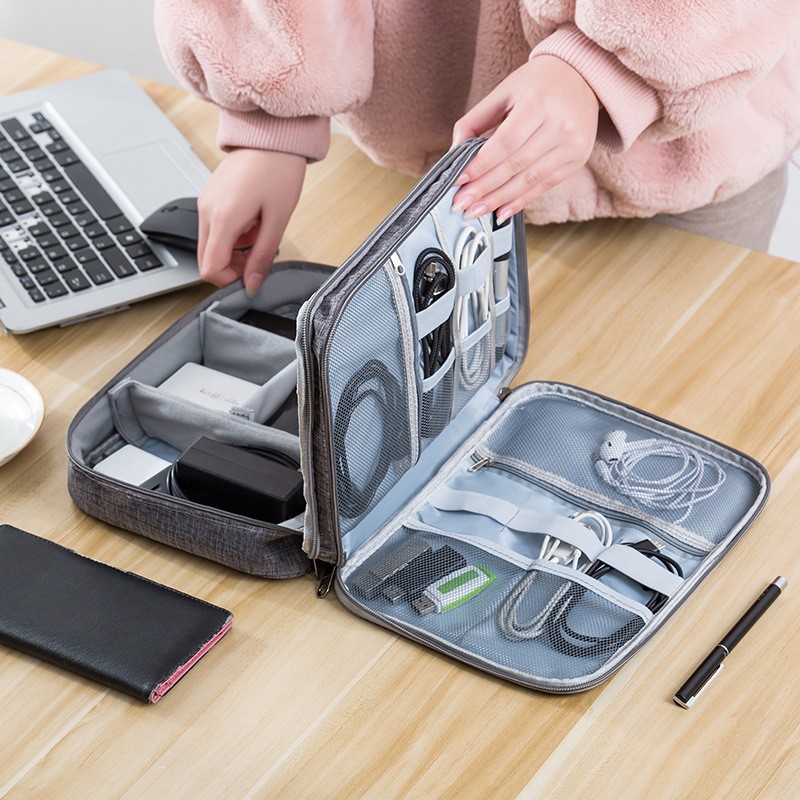 Three Layer Digital Bag Multifunctional Travel Portable Accessories Sorting Bag Large Capacity Power Supply Accessories Bag
