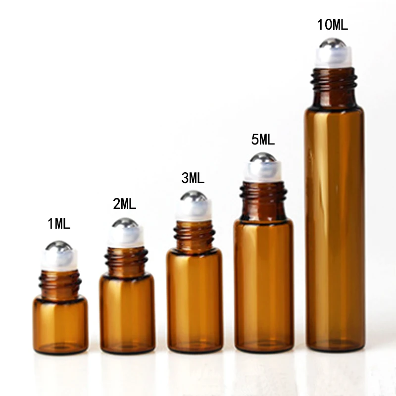 5 Cái/gói 1 2 Ml 3 Ml 5 Ml 10 Ml Hổ Phách Kính Mỏng Cuộn Trên Chai Mẫu Thử Nghiệm tinh Dầu Lọ Với Con Lăn Kim Loại/Thủy Tinh Bóng