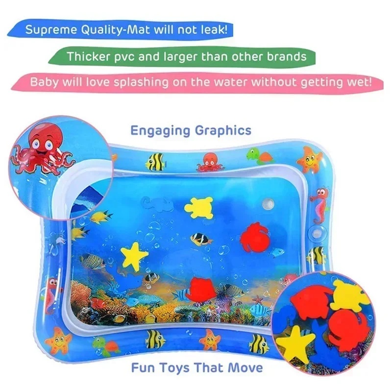 Baby Water Speelkleed Opblaasbaar Kussen PVC Baby Tummy Time Peuter Waterkussen voor Kinderen Vroeg Onderwijs Ontwikkelen Activiteit Speelgoed