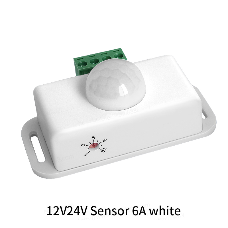 DC 12V 24V 8A ajuste automático PIR Sensor de movimiento interruptor IR Detector infrarrojo módulo de interruptor de luz para lámpara de luz de tira LED