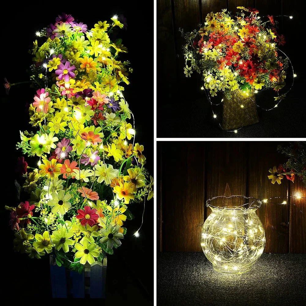 5 メートル/10 メートル銅 LED ストリングライト USB 接続防水フェアリーライトストリップ白赤青緑紫ピンクパーティーの装飾