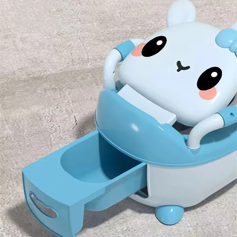 Olla para niños de 1 a 6 años, asiento de inodoro para bebé con bonito conejo mejorado, orinal para bebé, taburete portátil, asiento de entrenamiento seguro para niños y niñas, WC