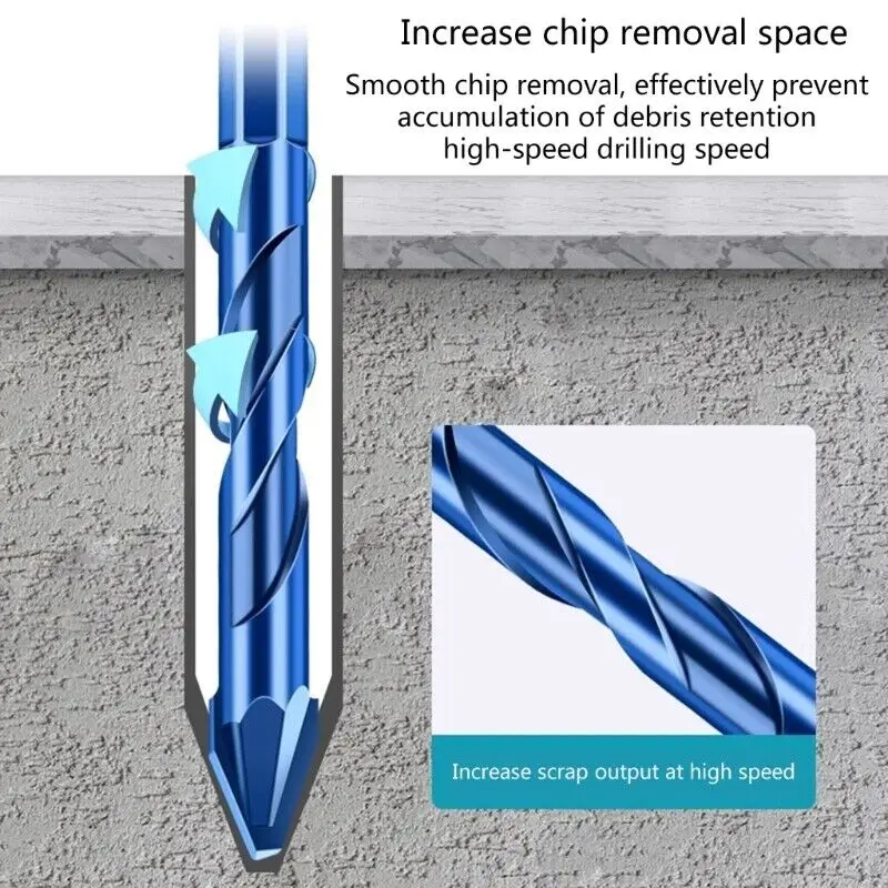 5PCS Nieuwe Scheve Hoofd Excentrische Boor Set Voor Keramische Tegels Glas Huishoudelijke Elektrische Boren 6-12mm Boren Gereedschap