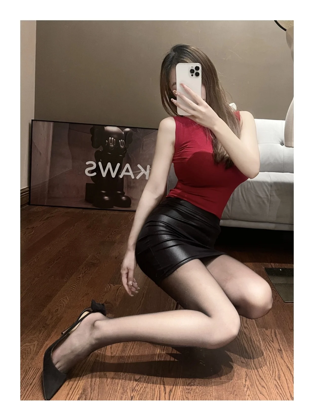 Leer Matte Slanke Mini Sexy Mode PU Hot Korte Hoge Taille Rok Koreaanse Nachtclub Streetwear Groothandel Kleding 7ST