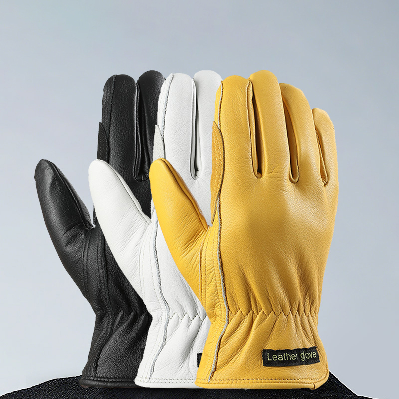 Зимние мужские рабочие перчатки из воловьей кожи