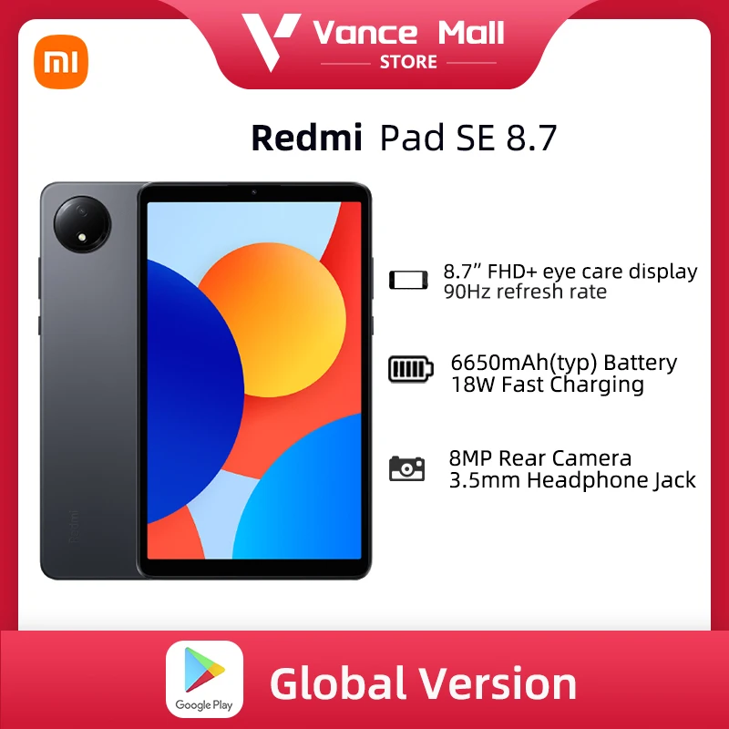 Oryginalny Xiaomi Redmi Pad SE 8.7 64GB 128GB MediaTek Helio G85 90HZ 8.7 "ekran 6650mAh Android U wersja globalna Tablet Mi Pad