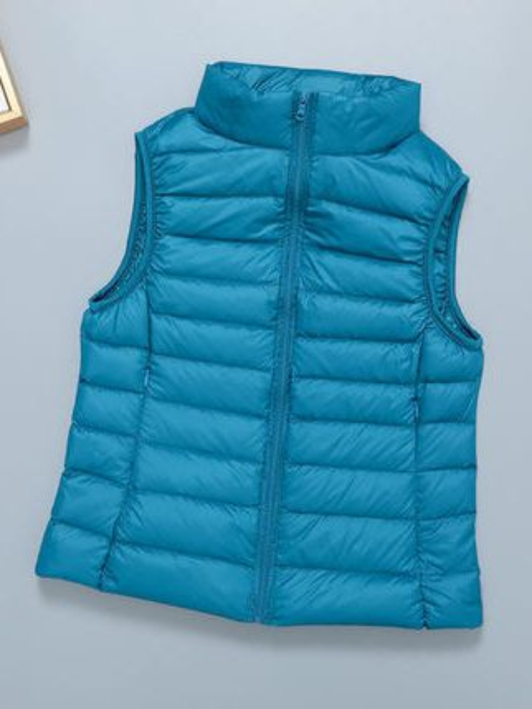 Ultra Light Slim Down Coat Women Autumn Stand Collar Thin Jacket Windproof Warm Waistcoat Sleeveless Portable Duck Down Vest